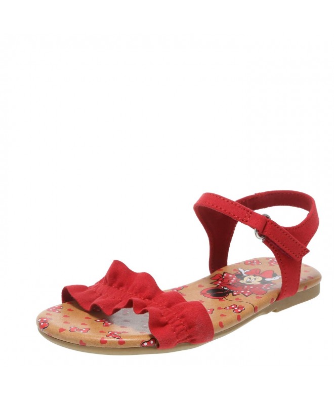 Sandals Girls' Toddler Minnie Mouse Ruffle Sandal - Red - CC18IN9I6NW $28.27