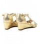 Sandals Blaze04 Kids Rhinestone Peep Toe Cut Out Ankle Strap Wedge Dress Sandal Shoes - Gold - CW11XUKRFA1 $49.79