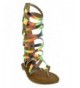 Sandals Cinema K Little Girls Strappy Zip Up Thong Gladiator Sandals - Champagne - CV18CUG8NT3 $45.20
