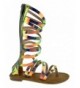 Sandals Cinema K Little Girls Strappy Zip Up Thong Gladiator Sandals - Champagne - CV18CUG8NT3 $45.20