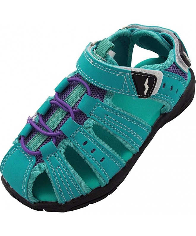 Sandals Boys & Girls Toddler Little & Big Kid Athletic Outdoor Sport Water Hiking Sandals - Teal/Purple - CI18E7XIE58 $32.62