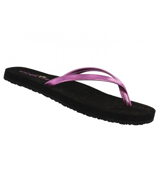 Sandals Girl's Lil Shimmer Flip Flop Sandal - Pink - CS18H6IYZHX $33.96