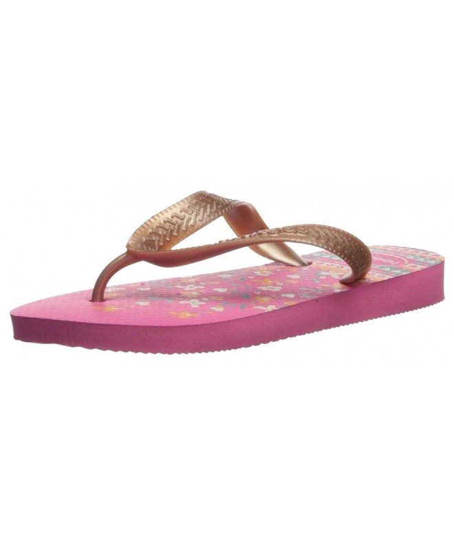 Sandals Kids Flores Sandal Flip Flop - Shocking Pink/Rose Gold - CG1860Q059G $33.88