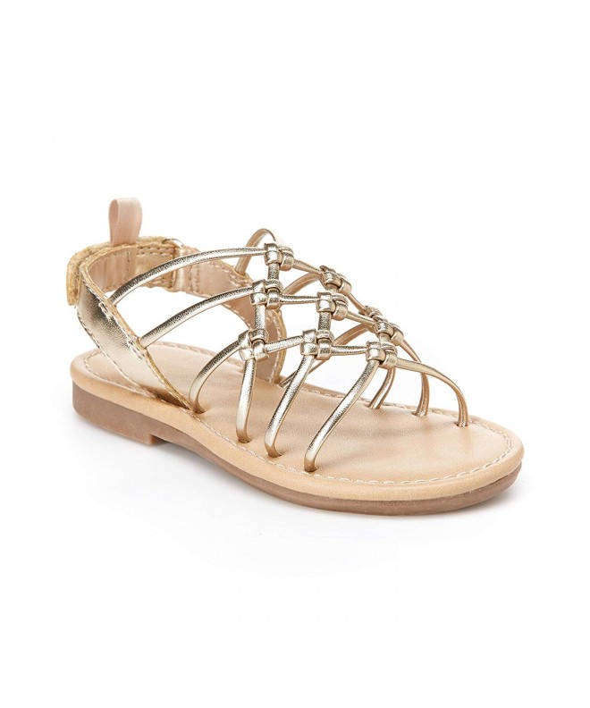 Sandals Kids Girl's Edina Metallic Strappy Sandal - Gold - CG18EL6NQ06 $58.51