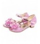 Sandals Princess Wedding Rhinestone Heels Shoes Sequin Sandals for Little Girls Dress Up - Pink-1778 - CD18NS92MTT $42.45