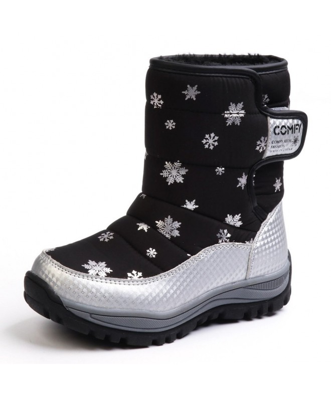 Boots Kid Waterproof Snow Boots Outdoor Winter Shoes - Black - C618GGT9X56 $54.38