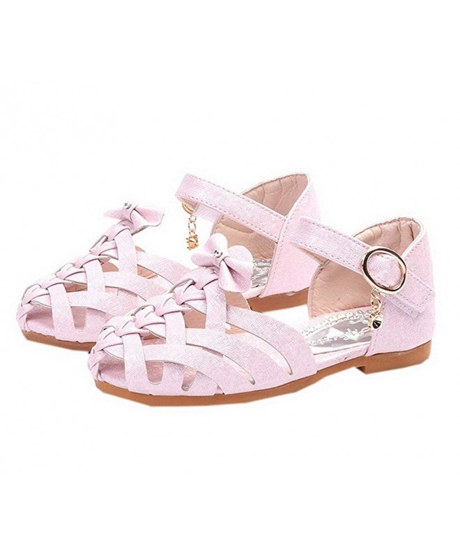 Sandals Girls Vintage Leatherette Woven D'Orsay Cage Flat Sandals - Pink - C918D4T05H4 $27.99