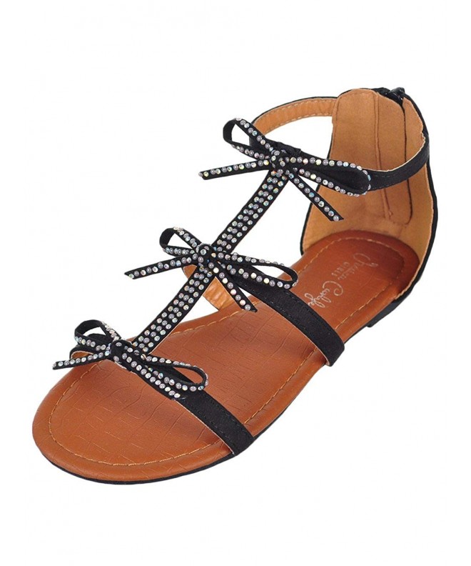 Sandals Girls' Gladiator Sandals - Black - CK18CGILI9M $25.16