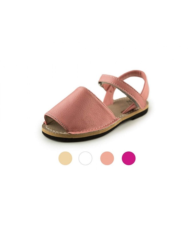 Sandals Martina - Classic Menorquina/Avarca Sandals with Velcro Fastener for Girls | Big Kids - Salmon Pink - C618DYX9W0G $53.41