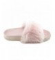 Sandals Girls Open Toe Fur Ball Strap Flip Flop Sandals (Toddler/Little Kid) - Pink - CG187NIYO3Y $33.22
