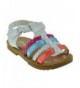 Sandals NY 36A Baby Girls Multi Colored Braided Gladiator Sandals - White - CZ18CQE55HH $37.95