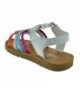 Sandals NY 36A Baby Girls Multi Colored Braided Gladiator Sandals - White - CZ18CQE55HH $37.95