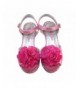 Sandals Girls' Pink Sparkly Occasion Dress Holiday Heeled Sandals Synthetic Mary-Jane - Pink - C412I4E5UUZ $30.54