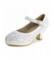 Sandals Little Girls Rhinestone Heel Platform Dress Pumps Silver - Silver - CN11U4NAVS5 $47.51