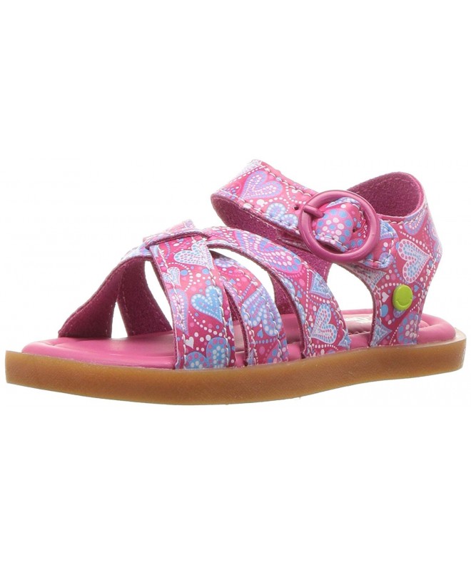 Sandals Girls Comfort Printed Summer Outdoor Sandals - Pink - C9183WQR4YY $30.08