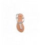 Sandals Girls Fashion Sandals Holographic Slingback T Strap Flats - Silver - CX18NM6H72E $36.82