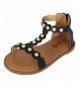 Sandals Girls T-Strap Pearl Dress Sandal (Toddler) - Black - CF180CHG77E $30.98