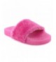 Sandals I YOKIDS Sandals Slippers Fashion Girl's Flip Flop Fur Slide Slip Light Up Slide - Fuchsia - C71863Y89TQ $29.91