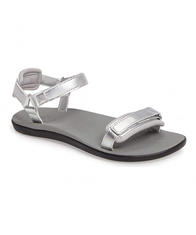 Sandals Luana Girl's Comfort Adjustable Strap Sandals - Silver/Pale Grey - CV12IF07QTL $58.74