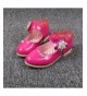 Sandals Kid Toddler Girl's Adorable Sparkle Mary Jane Flat Side Bow Strap Low Heels Princess Dress Shoes - B-peachblow - CF18...