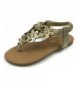 Sandals Sabrina Flower Slip On Sling Back Elastic Strap Flat Sandals - Gold - C318DY99724 $26.64