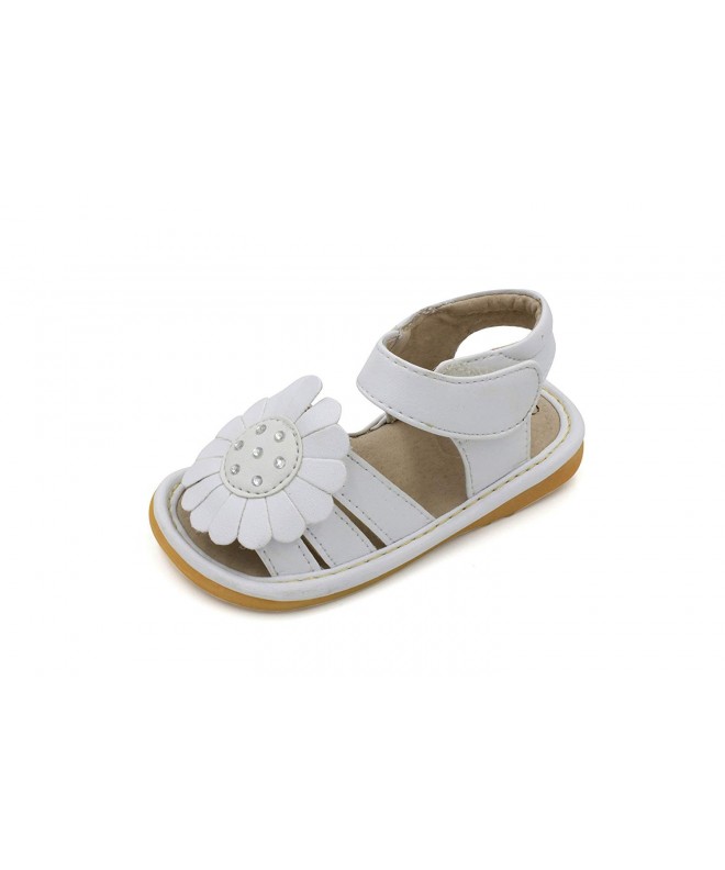 Sandals White Big Flower Girl Squeaky Sandals Shoes - White - C8126PSV2T5 $63.22