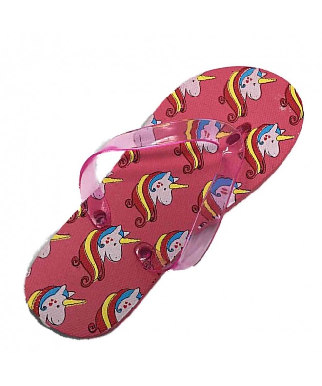 Sandals Unicorn and Rainbows Flip Flops for Girls - Dark Pink - CP18ELL8KAZ $23.03