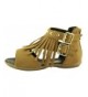 Sandals Girl's Open Toe Fringe Sandal - Ginger - CT17Y0DEDX2 $30.80