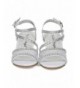 Sandals Girls Open Toe Mesh and Rhinestone Strappy Kiddie Heel Sandal HC30 - White Leatherette - C31847LATLW $44.60