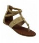 Sandals Girls Sandals Gladiator Flip Flops Thong Shoes Flats Beach Shoes - Denim - CX18CGK8N27 $24.53