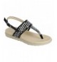 Sandals Christmas Special Embellished Assorted - T-strap Black - CZ18D6O46SW $45.25