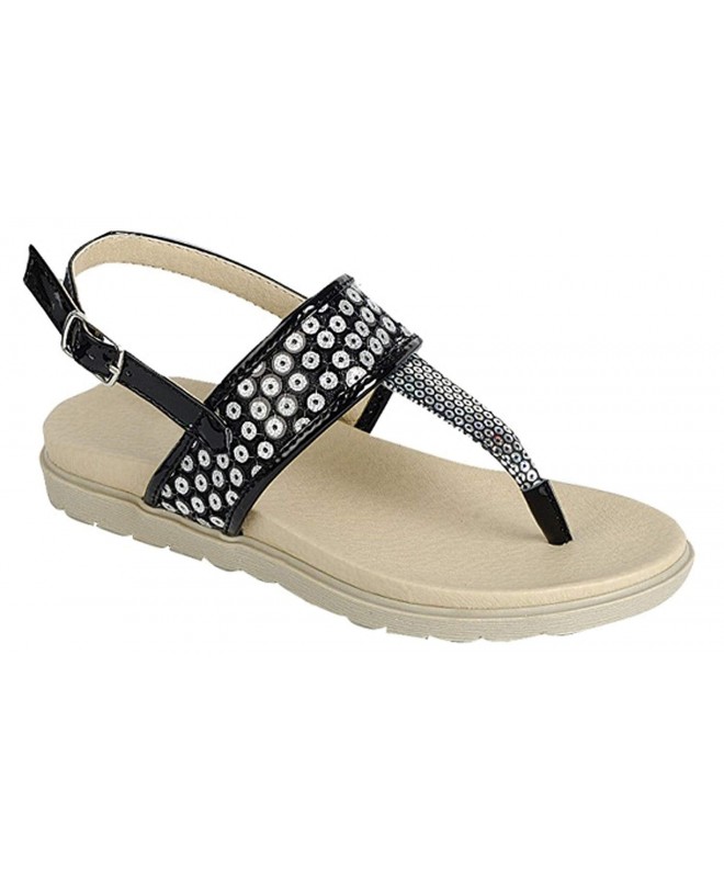 Sandals Christmas Special Embellished Assorted - T-strap Black - CZ18D6O46SW $45.25