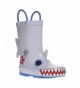 Boots Sharky Tall Boys Rain Boots - Cute Galoshes for Kids in Many Sizes - Grey - CU18HOSG5S7 $41.81