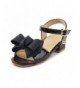 Sandals Little Girls Summer Ankle Strap Low Heel Sandal with Bow Knot - Black - CT18E44S7HE $48.20