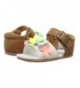 Sandals Every Step Girls' Glaze-WG Sandal White/Brown - White/Brown - CC12NH9VGYS $45.99