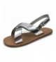 Sandals Girls Criss Cross Over Toe Strap Adjustable Ankle Strap Flat Sandals Summer - Silver - C718DCAEQ6W $21.53