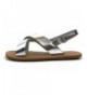 Sandals Girls Criss Cross Over Toe Strap Adjustable Ankle Strap Flat Sandals Summer - Silver - C718DCAEQ6W $21.53