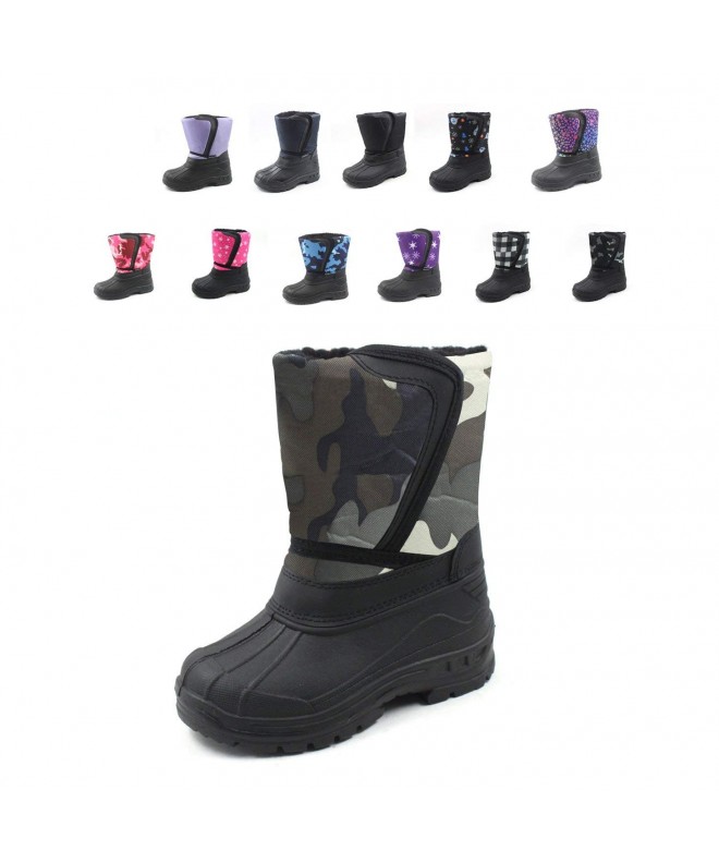 Boots Cold Weather Snow Boot 1319 Green Camo Size Big Kid 6 - CL12F3WHVFD $32.50