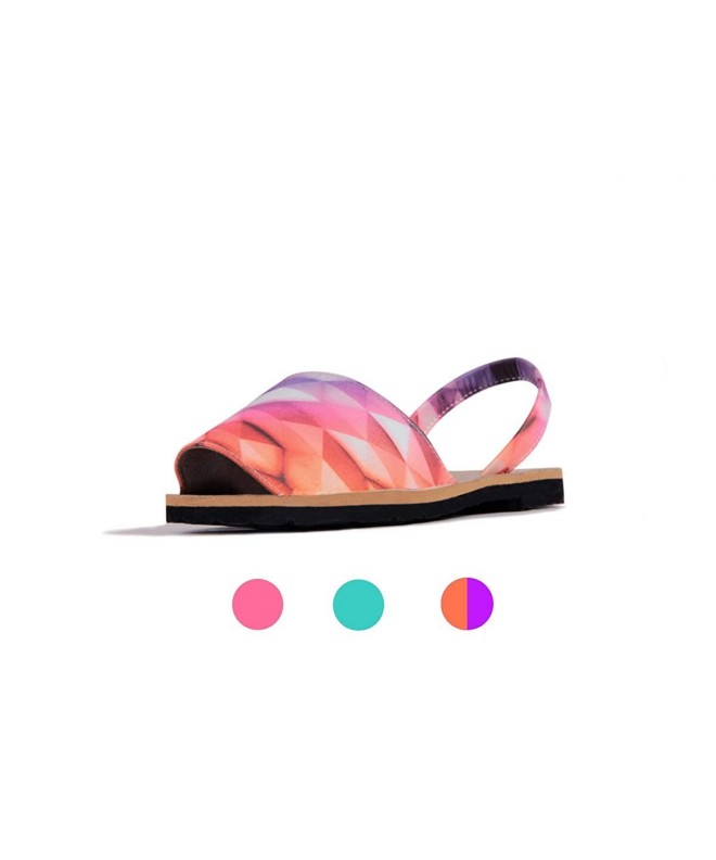 Sandals Martina - Special Edition Menorquina/Avarca Sandals for Girls | Big Kids - Orange/Purple - CN189XH5GED $47.82