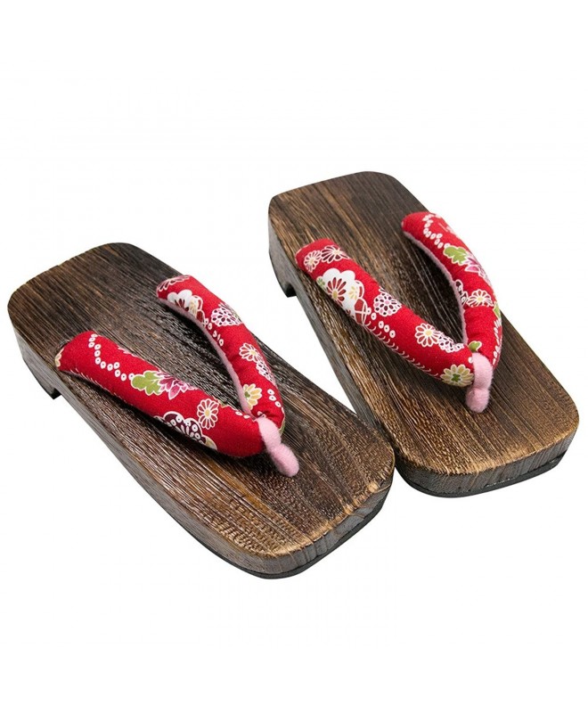 Sandals Girl's Japanese Wooden Geta Sandals Brown - CC1822IAQ03 $40.76