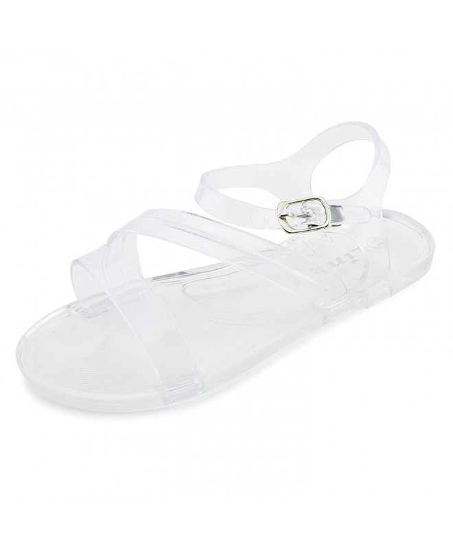 Sandals Girls Open Toe Gladiator Slip On Strap Buckle Sandals (Toddler/Little Kid/Big Kid) Clear/Clear - Clear/Clear - CG189L...