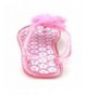 Sandals Toddler Girls Pink Sparkle Jelly T-Strap Sandals with Chiffon Flower Accent Detail - CS18Q2E9I78 $27.87
