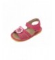 Sandals Hot Pink with Crystal Flower Girl Squeaky Sandals Shoes - Pink - CB12CDOFKQL $51.78