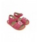 Sandals Hot Pink with Crystal Flower Girl Squeaky Sandals Shoes - Pink - CB12CDOFKQL $51.78