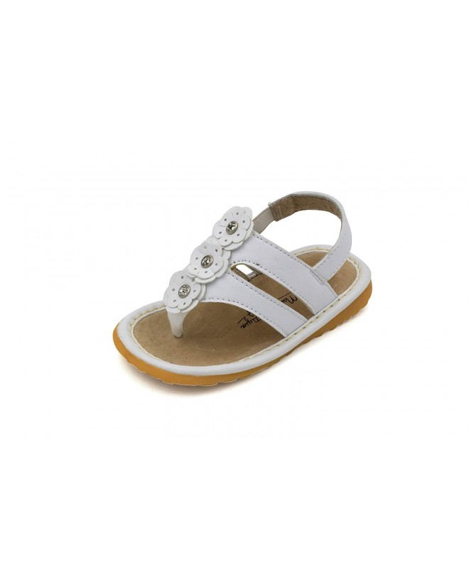 Sandals White Flower Thong Toddler Girl Squeaky Sandals Shoes - C512CDOG15F $47.56
