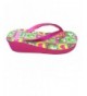 Sandals Little Girl's Wedge Flip Flop Sandals - Apple Blossom - CU12ESRPFJX $23.29