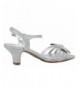 Sandals Girl's Open Toe Strappy Bow Tie Dress Sandal Heel - Silver - C917Z4AETUE $50.06