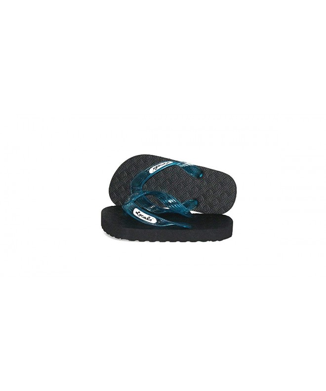 Sandals Kids Black with Turquoise Strap Slipper - Turquoise - CC110OOEUGJ $29.35