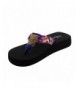 Sandals Girls Fabric Geo Print Thong Flatform Sandal GC17 - Blue - CC12NS8N9G9 $32.14