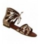 Sandals Girls Sandals Gladiator Flip Flops Open Toe Shoes Flats Beach Shoes - Gold - CX18CGKEMH6 $25.91